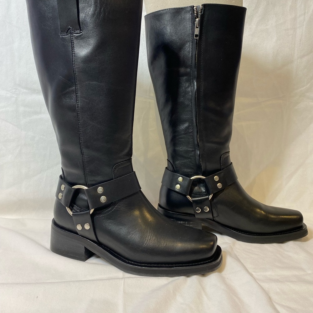 The Kooples Black Leather moto Riding Boots